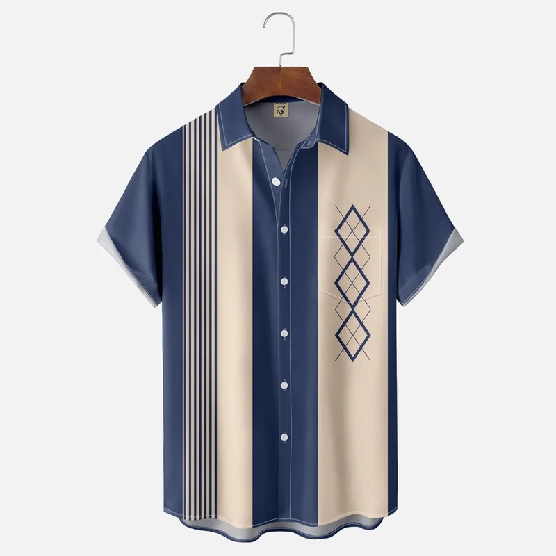 10-22-2024 Creative 3D Digital Printing Moisture Wicking Trend Loose Short Sleeve Shirt Men's Top E306