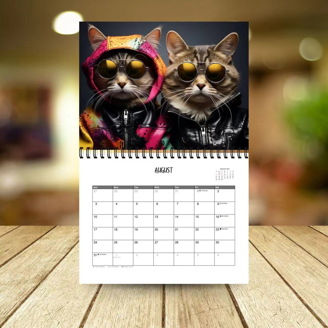 2025 Stylish Cats Calendar2025时尚猫咪日历跨境新款日历阿里巴巴