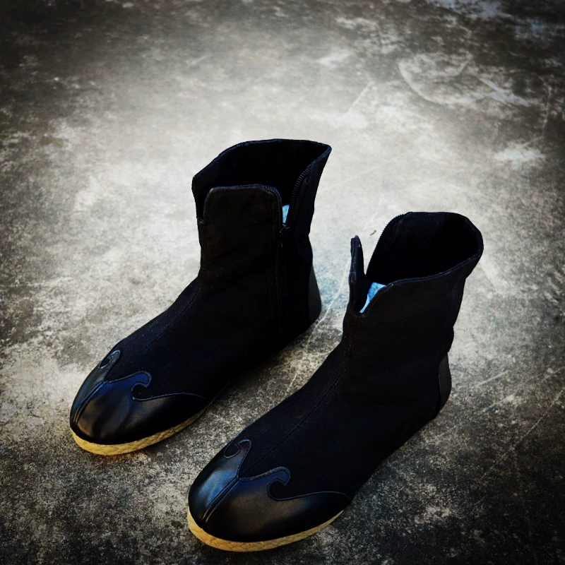 Осенне-зимние ботинки Old Beijing с короткими трубками Hanfu из ткани Литературные монгольские сапоги в стиле ретро Китайские официальные сапоги Ботинки монаха Ботинки Jushi Одноместный Сапоги