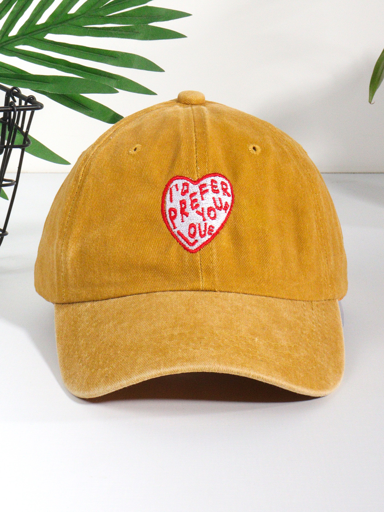 Cappellino da baseball unisex con testa grande, berretto ricamato con lettera d'amore, protezione solare alla moda_voghion.com