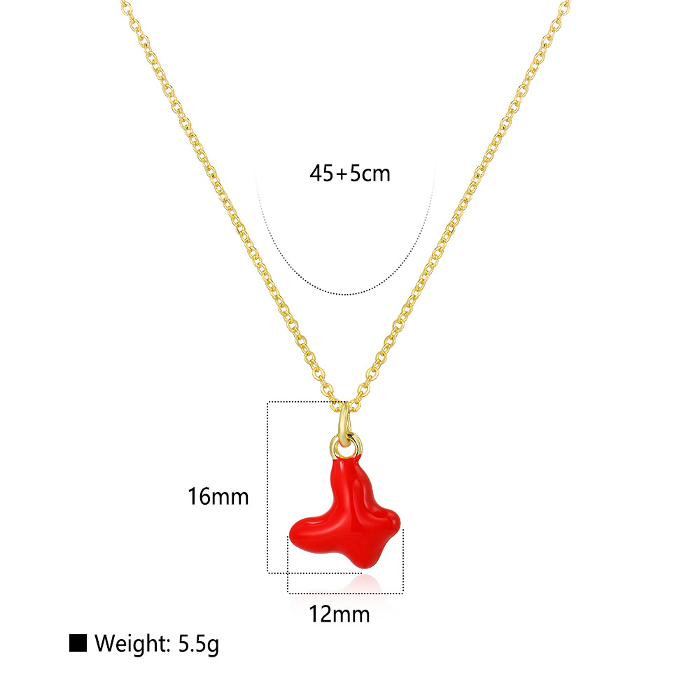 Bijoux En Gros Rétro Style Simple Star Forme De Cœur Noeud D'Arc Le Cuivre Pendentif Chaîne De Câble display picture 16