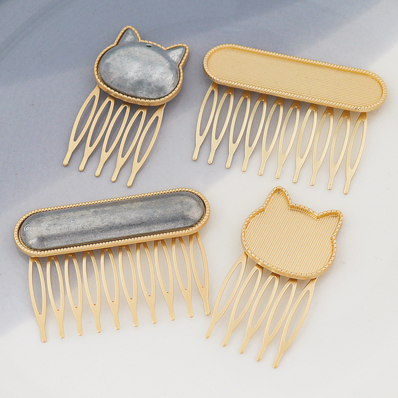 Song Brocade Tooth Comb Base Embryo DIY Patch Alloy Jewelry Five-Tooth Ten-Tooth Irregular Style Base Accessories Manufacturer Wholesale