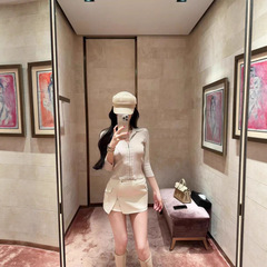 woppei 25秋冬新款拉链毛衣开衫女舒适修身显瘦翻领螺纹针织上衣