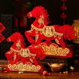 马年2026新年装饰品卡通生肖摆台春节客厅桌面布置过年喜庆小摆件