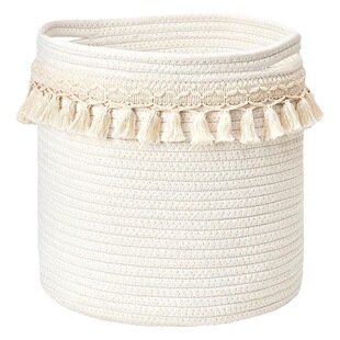 Factory supply cotton rope storage basket simple portable storage basket household bedroom laundry basket living room sundries storage basket
