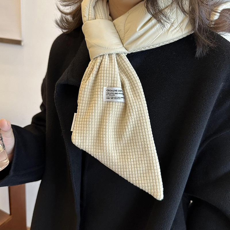 Nuevo algodón de pluma pequeña oreja brazalete para mujeres otoño y invierno estilo coreano versátil perezoso grueso calentamiento protector de cuello pequeño bufandas chal
