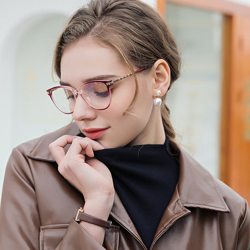 87040 cross-border new TR90 glasses frame cat eye glasses anti-blue light glasses frame flat mirror computer glasses