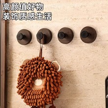 严选胡桃木纹吸盘免打孔门后挂钩挂衣钩高级壁挂墙钩玄关强力粘钩