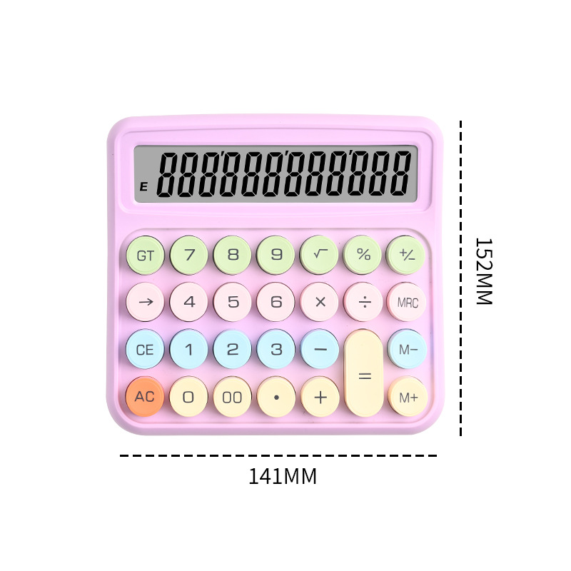Calculadora de teclado de color de dopamina Calculadora mecánica de oficina de alto valor de 12 bits computadora de oficina