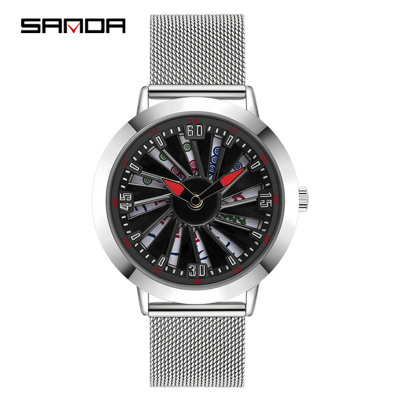 1045 메쉬 벨트 실버