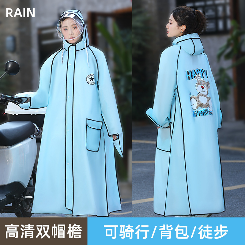 レインコートの女性用のロングタイプの全身防豪雨電気自動車レインコート専用のシングルタイプの大人がレインコートを厚く着る|undefined
