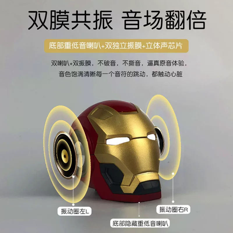 Bluetooth-динамик Iron Man, беспроводной маленький мальчик, подарок на день рождения, компьютер, настольный домашний маленький динамик Bumblebee
