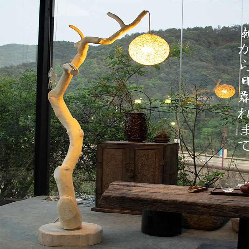 根雕摆件树根灯架大落地灯原木枯木雕禅艺术风化木鸟笼架衣架