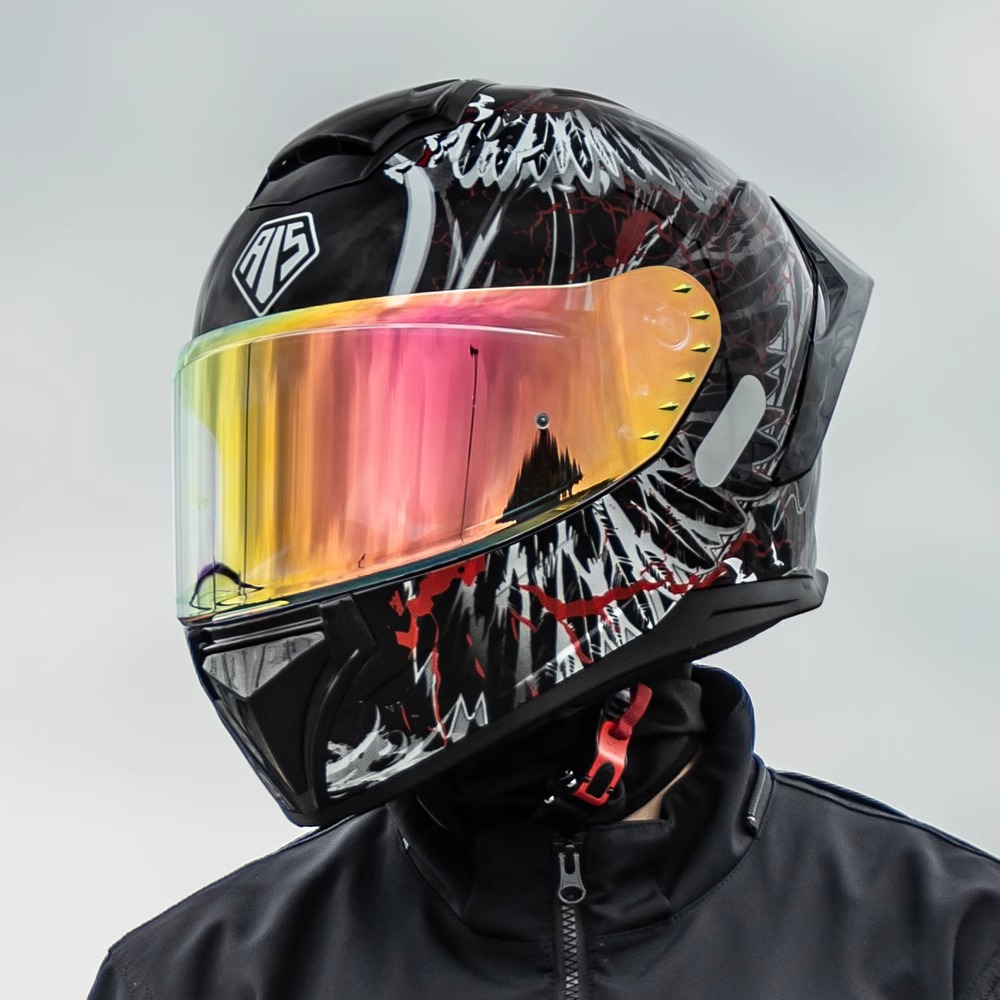 Casco Lion masculino motocicleta casco completo locomotora de defensa femenina cuatro estaciones casco de montaje universal 3C certificado gran cola