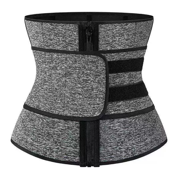 Single zipper belt gray