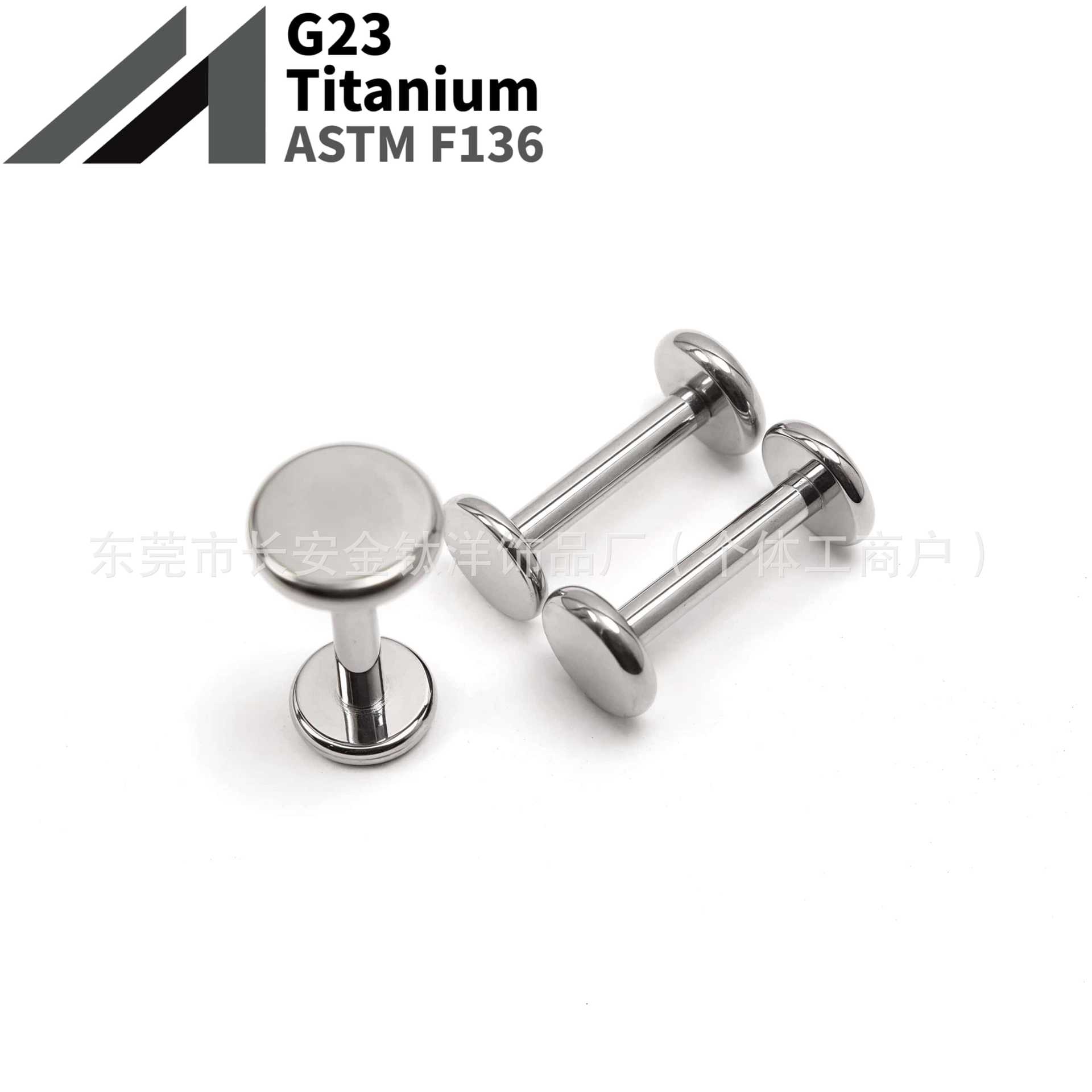 16G labret stud size and finish detail