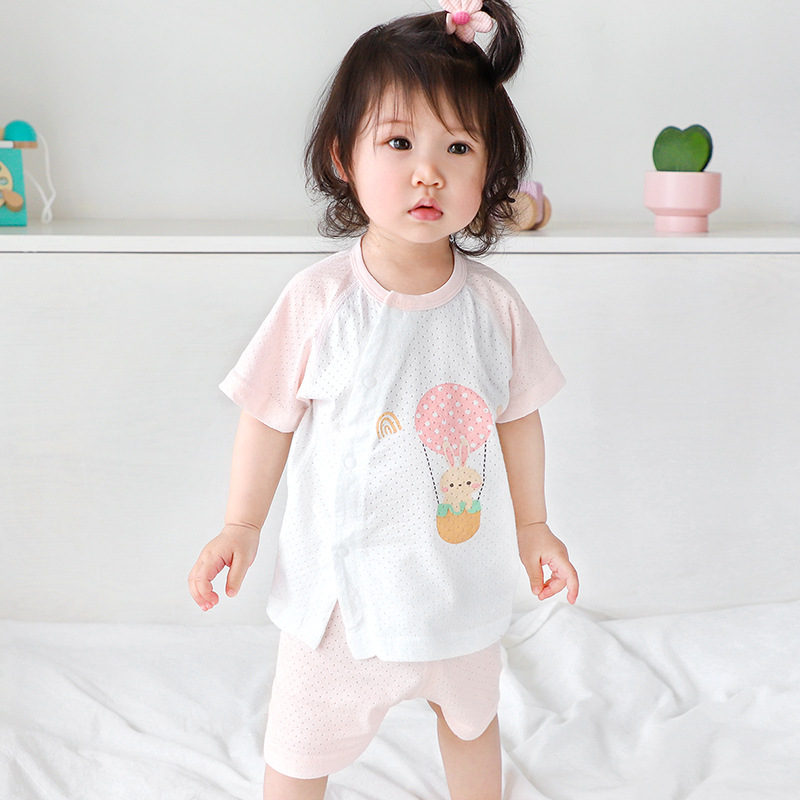 Conjunto de verano para bebé, pijama infantil de manga corta, conjunto de dos piezas, ropa separada para niños y niñas, conjunto de verano para bebé