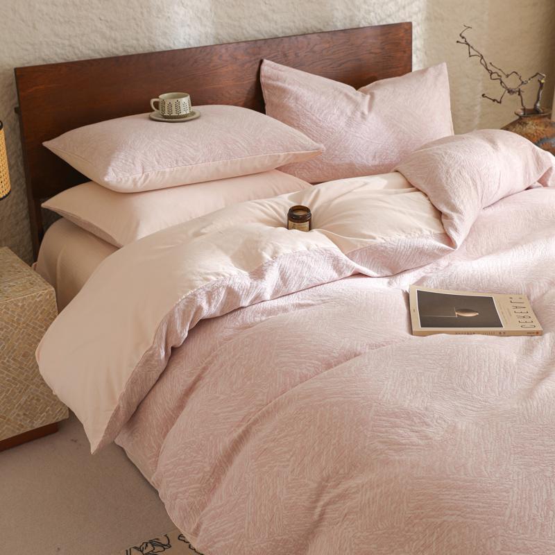 Cama de algodón molido de algodón largo conjunto de cuatro piezas de algodón puro 2025 nuevo lujo ligero de alta sensación sábanas cubierta de tres piezas