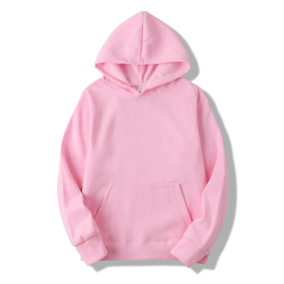 Foreign Trade Amazon Autumn and Winter Fleece Men's and Women's Sports Sweater Fashion Loose Couple's Hoodie Solid Color Top None