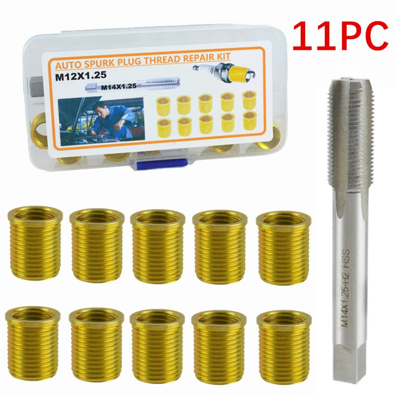 Комплекты из 11 частей M12 * 1.25 свечи зажигания гайки ремонт резьбовой резьбы
