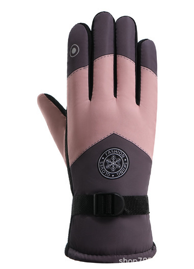 冬用暖かい綿手袋、裏起毛、厚手、スキー用防寒タッチスクリーン対応手袋、アウトドアサイクリング用防風・防凍手袋