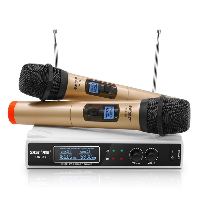 Micrófono inalámbrico OK - 12 para el hogar karaoke metal U segmento FM uno arrastrar dos micrófono de conferencia anti-aullante