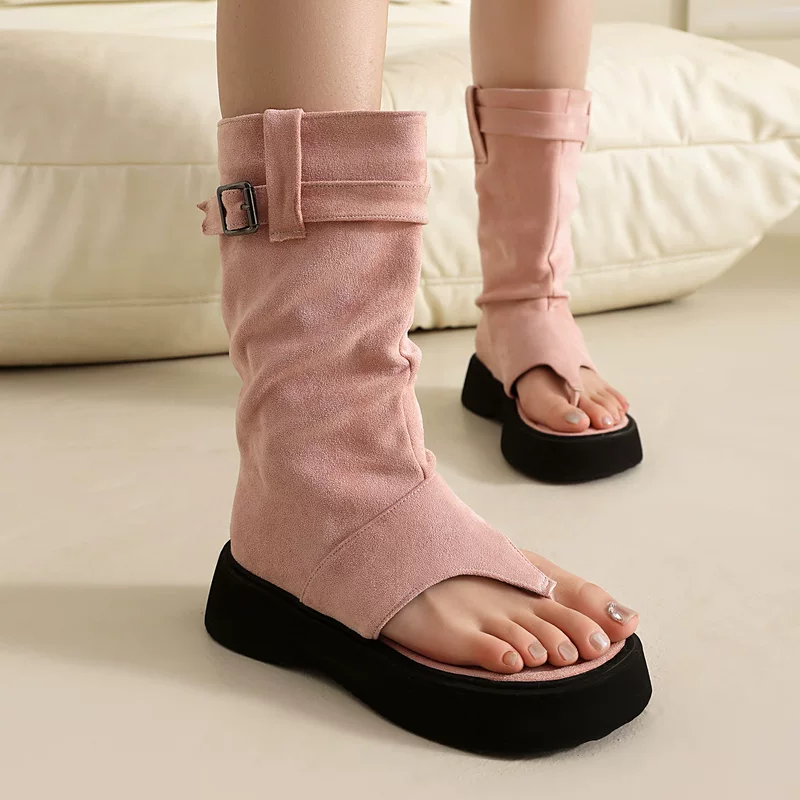 Denim low boots platform, European style