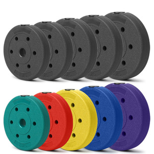 Eco-Friendly Dumbbell Plates with Full Rubber Coating, Small Hole Barbell Plates, Weight Plates 5kg 7.5kg 15kg Fitness Weightlifting Barbell