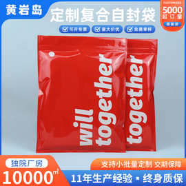 定制红色T恤服装包装袋批发塑料拉链袋PE镀铝内衣收纳防尘拉链式