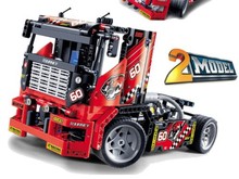 拼插积思3360竞赛型赛道卡车超炫赛车科技拼装积木模型玩具男孩