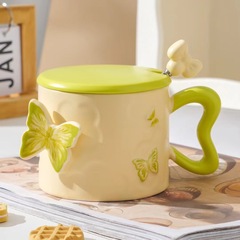高颜値立体蝶陶磁器コップ午後茶食器マグカップ小衆が親友にプレゼントした女性