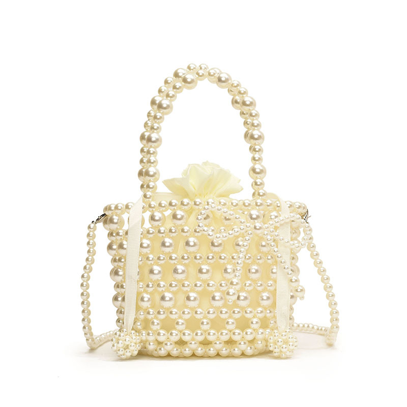 Linda niña bandolera dulce perla cesta estilo occidental princesa niño bandolera verano nuevo bolso para niños