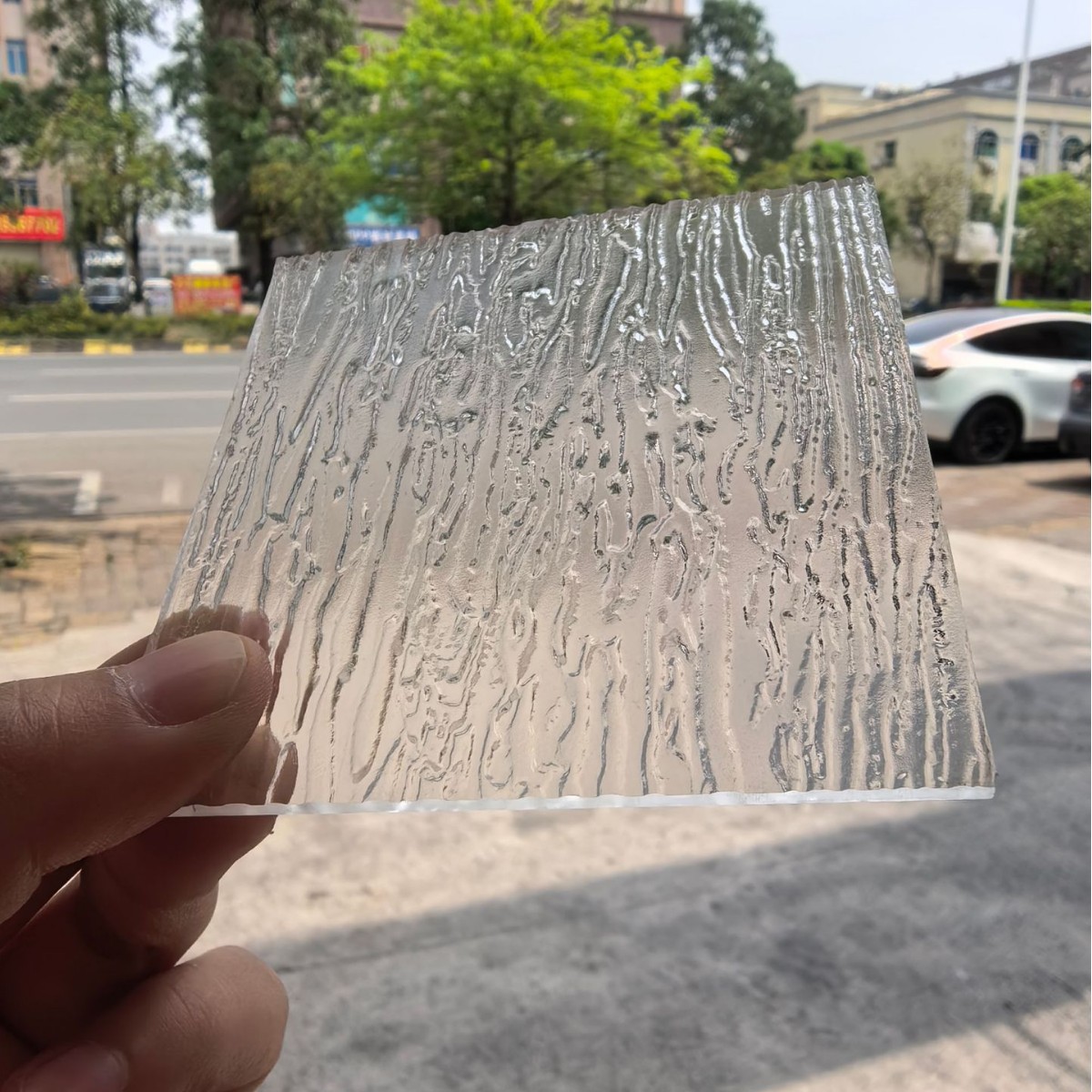 亚克力板挤压树皮纹有机玻璃艺术板背景墙屏风隔断装修建材广告