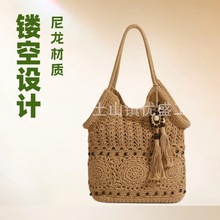 棉绳钩针包手工编织包草编包镂空包单肩包女包旅游度假包沙滩包