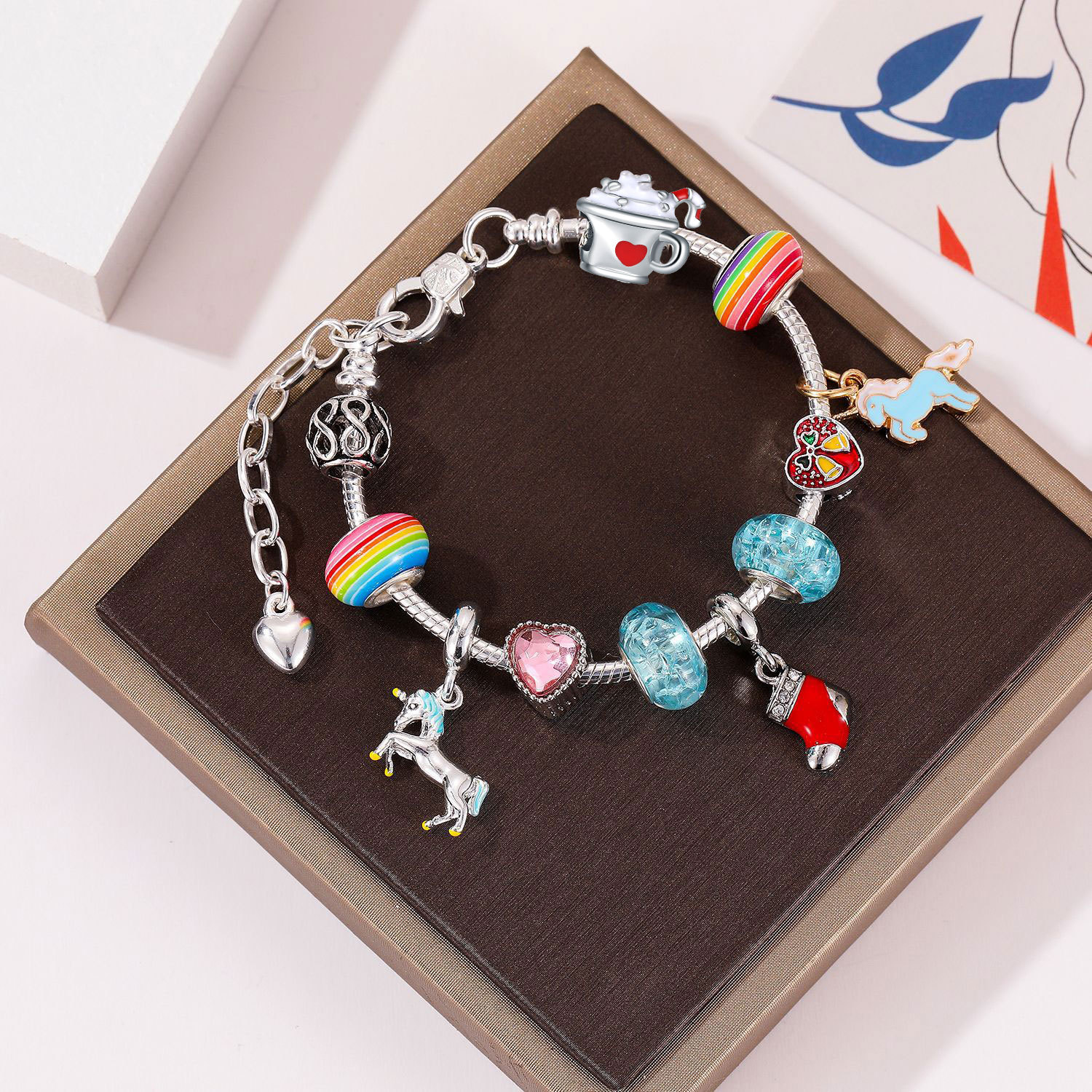 Christmas countdown calendar gift box set DIY beaded bracelet creative bracelet gift _voghion.com