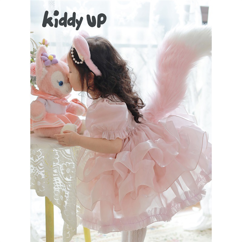 2025 Summer Fairy Tale Series Ropa para niños Vestido de pastel Vestido de bebé Little Fox Falda Lingna Belle Chica
