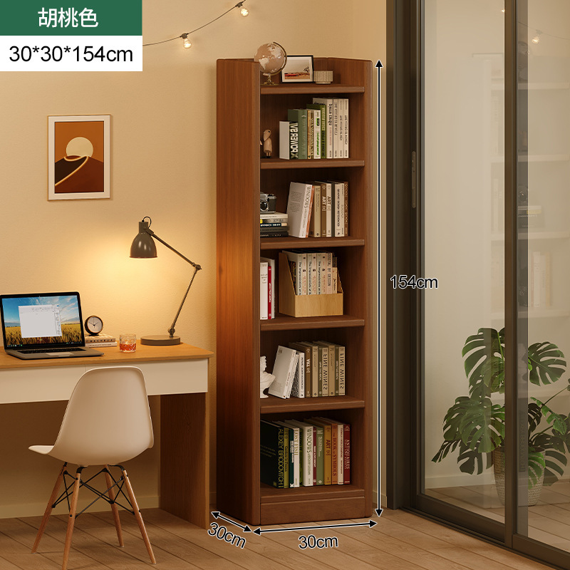 Estante de madera estante de esquina de pared estrecho estante de esquina de piso contra la pared hendidura de esquina simple almacenamiento gabinete de biblioteca doméstica