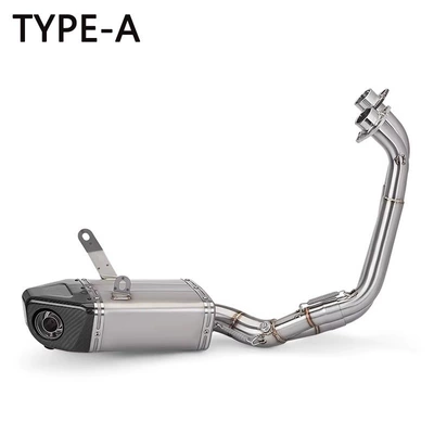 Suitable for motorcycle modified exhaust pipes, MT07 front section + LV box, vehicle-specific, 2014-2023, direct fit (Exhaust pipe) - a-mt-07-exhaust-pipe-full-system-bottom-outlet-2014-2023