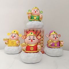 太阳能财神摆件卡通可爱财神光能驱动左右摇摆车载装饰开业礼品