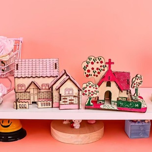 3Dľ�|���wƴ�D��ͯdiy�ֹ�ľ�|ģ��ƴ�D+ˮ�ʮ���������ƴ�b���