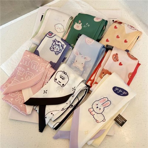 Xipu tied bag long streamer silk scarf hairband women's hair tie hair ribbon headdress girl cute multi-functional scarf