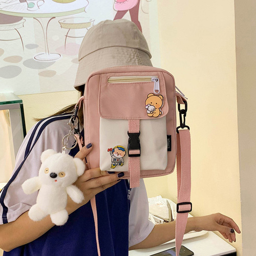 Ins Canvas Small Bag for Women  New Trendy Korean Version Versatile Crossbody Bag Student Shoulder Bag for Girls Small Clutch Bag