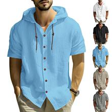 I 59592 Linen Shirt Men's Short Sleeve Casual Top ��������r