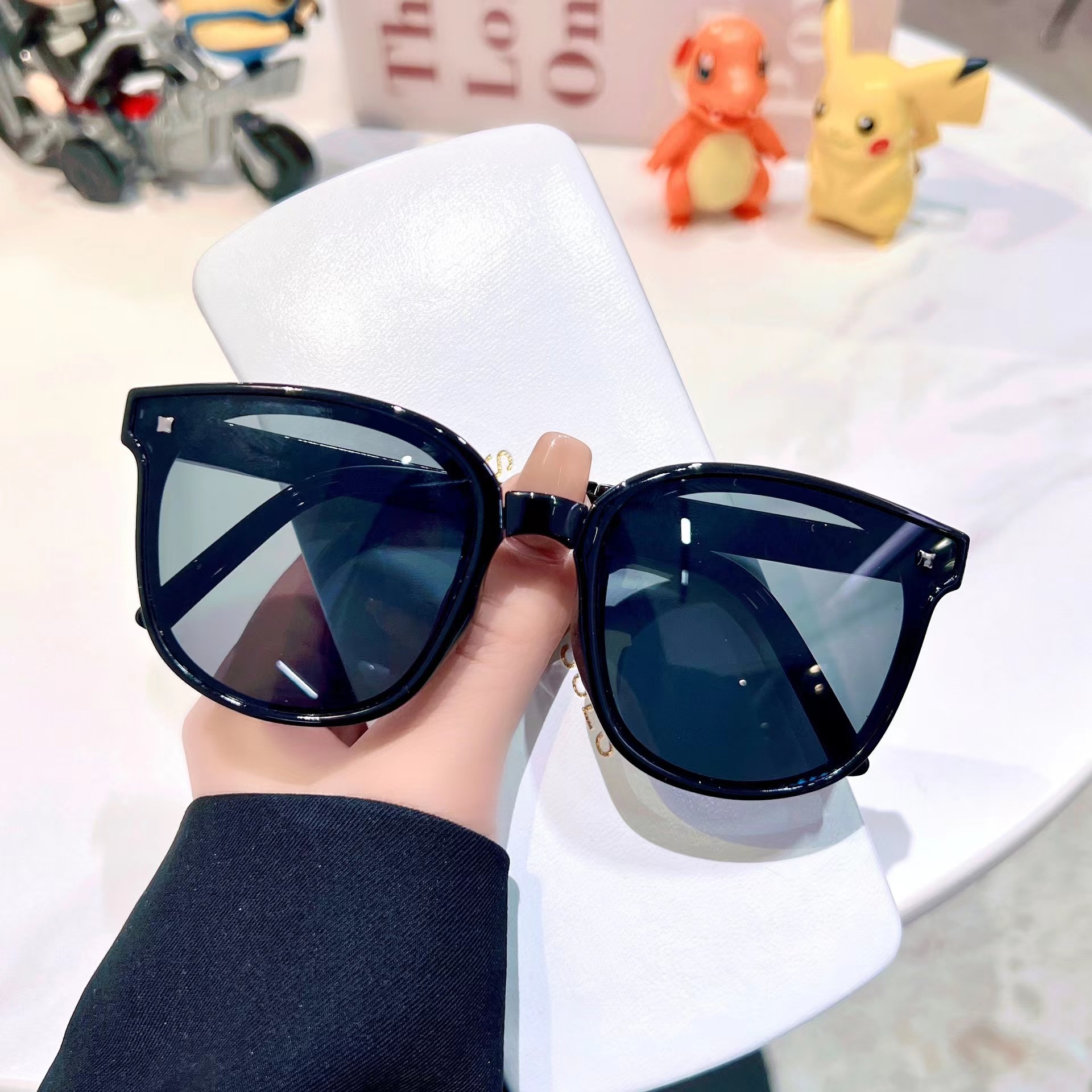 2024新款兒童個性彩色摺疊太陽鏡男女寶寶小學生可愛造型太陽眼鏡