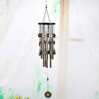 G-69大木頭13管風鈴挂飾門飾創意生日禮物臥室戶外鈴铛裝飾挂件