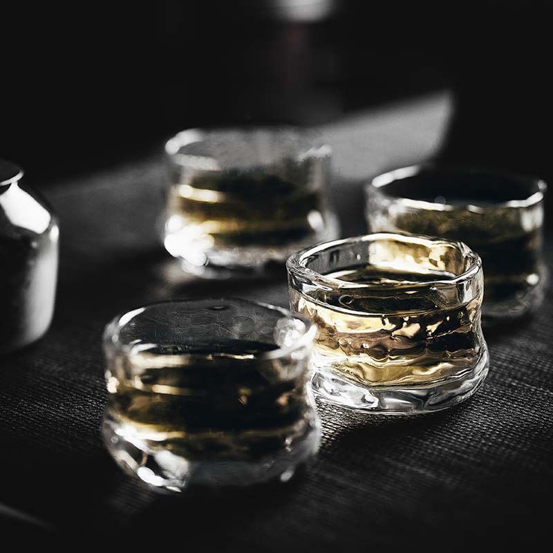 Japanese-style crystal glass tea cup owner cup glass tea tasting cup single cup tea set tasting cup 