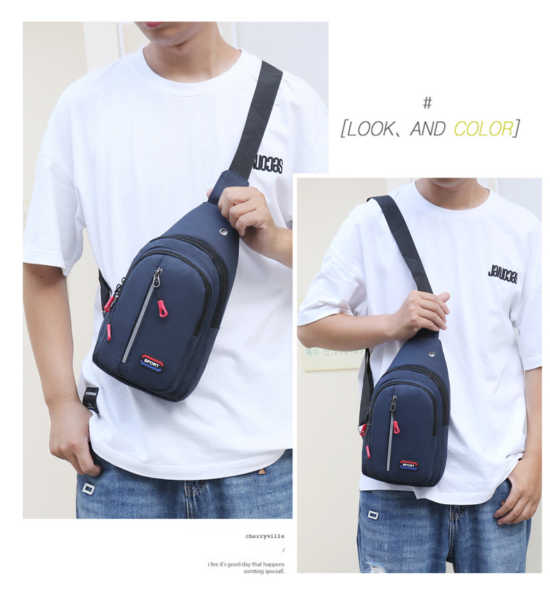 New high-quality waterproof nylon chest bag for men, simple and fashionable chest bag, large-capacity multi-layer crossbody bag, factory direct sales undefined