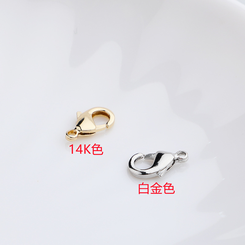 14k包金保色ロブスターボタンdiy手作りブレスレットの最後の接続チェーンのスプリングボタンのアクセサリーの部品