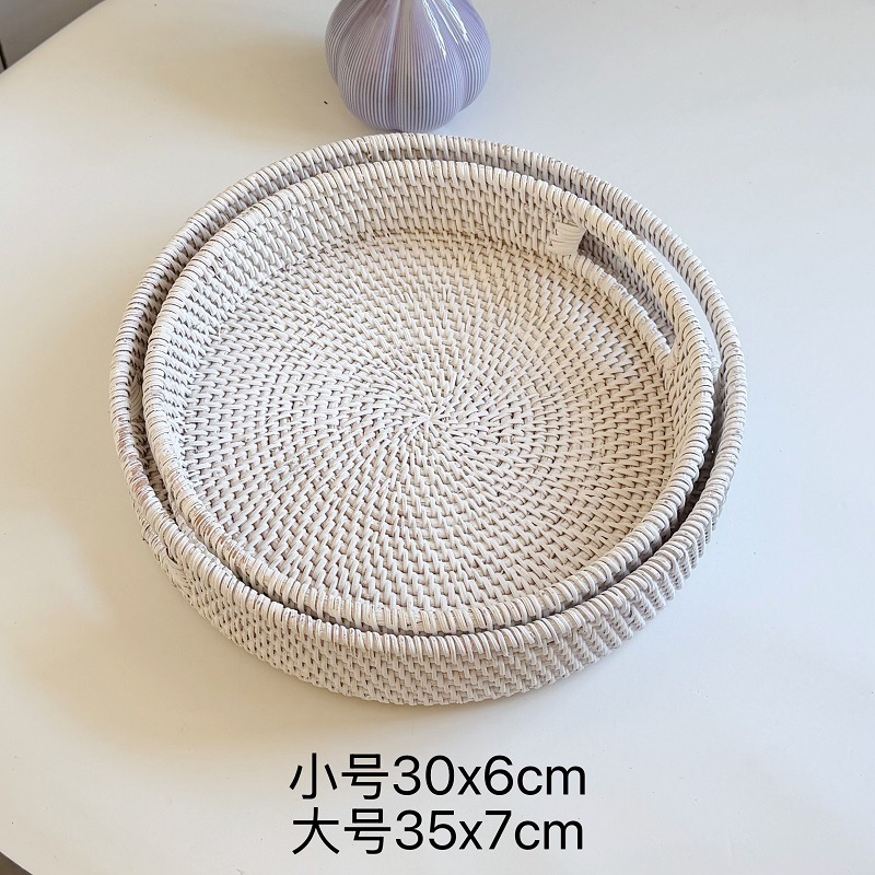 Conjunto portátil redondo de dos piezas (blanco)