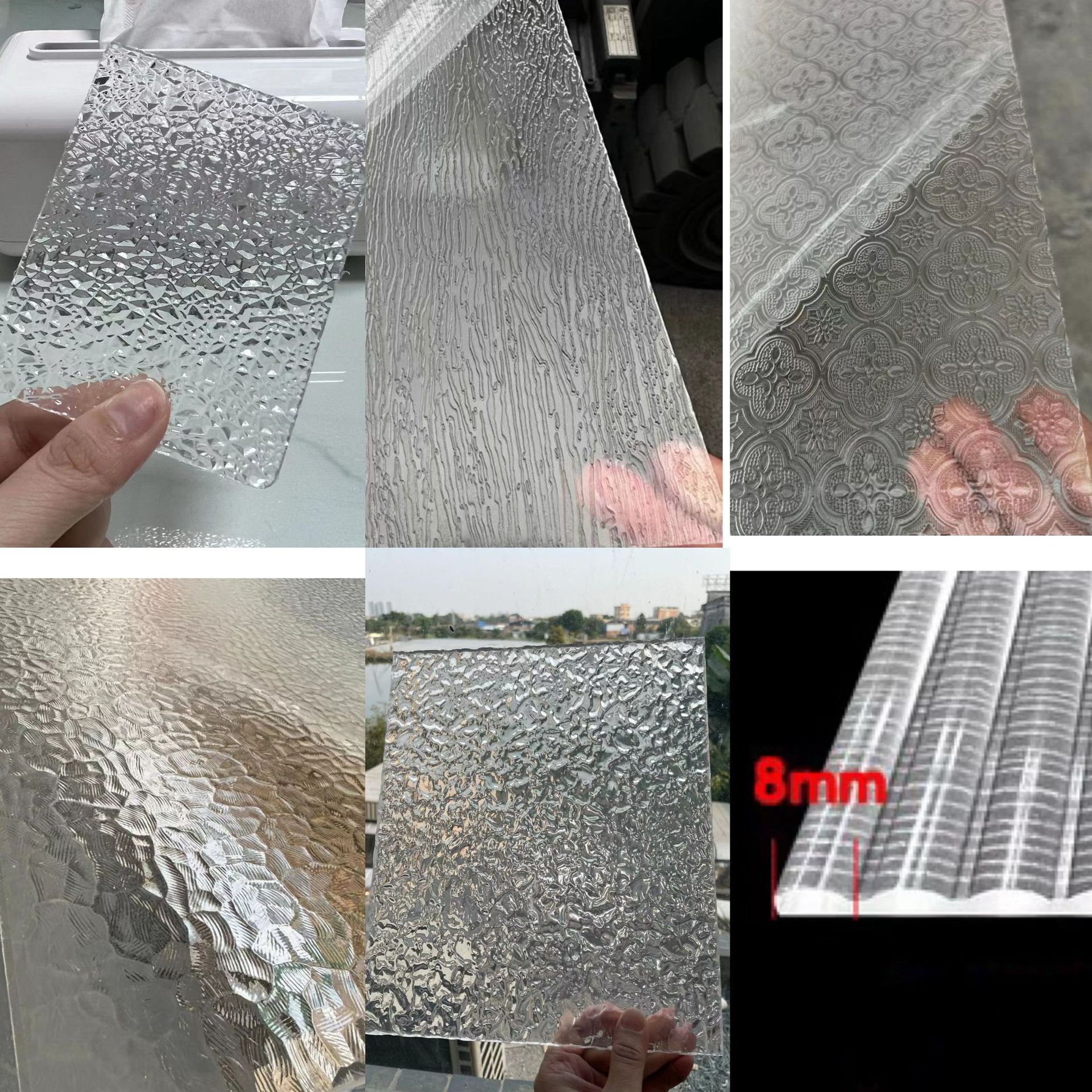 亚克力长虹粗条纹石头纹单砂宽条纹板贝壳板碎冰花海棠花水波纹板